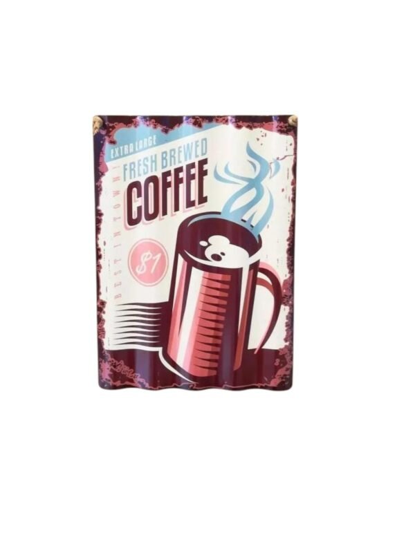 Placa Metálica Corrugada Coffee - Image 2
