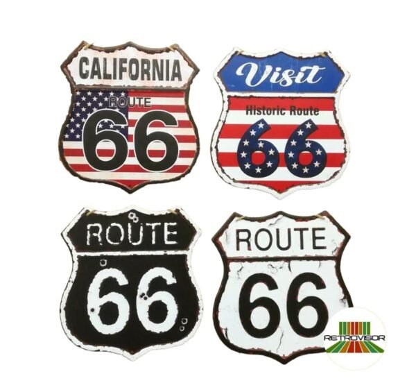 Placa Metálica  Escudo Route66