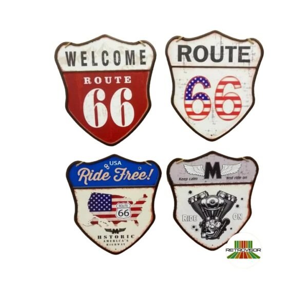 Placa Metálica Route 66  / Coffee - Image 3